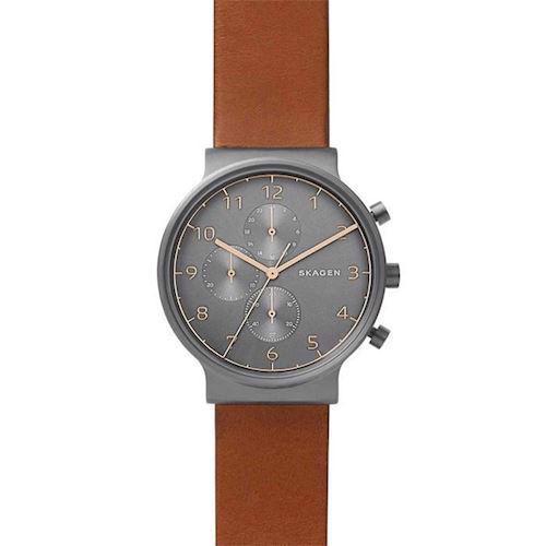 Image of IP grå stål Ancher quartz med chronograph dame ur fra Skagen